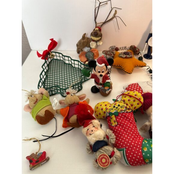 Christmas Ornament Lot Reindeer, Mice, Gingerbread, Mixed lot of Modern and Vint - Picture 11 of 16
